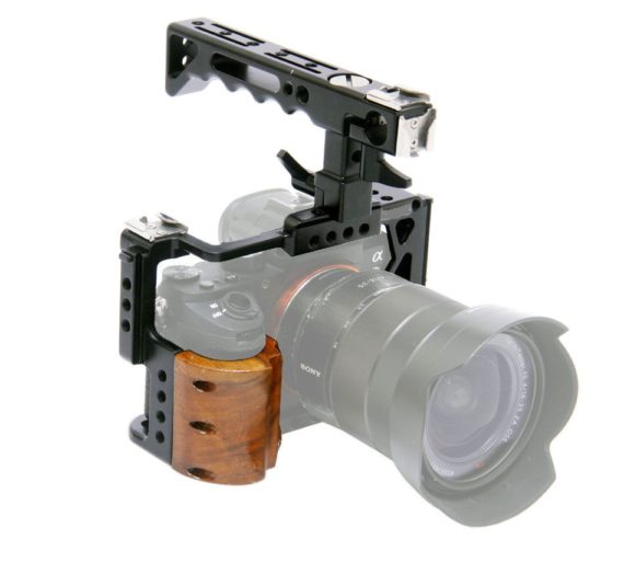 Sony A7II A7RII A7SII Camera Cage with Walnut grip & Top handle BFE