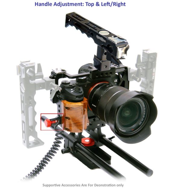 Sony A7II A7RII A7SII Camera Cage with Walnut grip & Top handle BFE