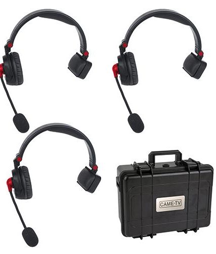 CAME-TV WAERO Duplex Digital Wireless Foldable Headset with Hardcase 3 Pack
