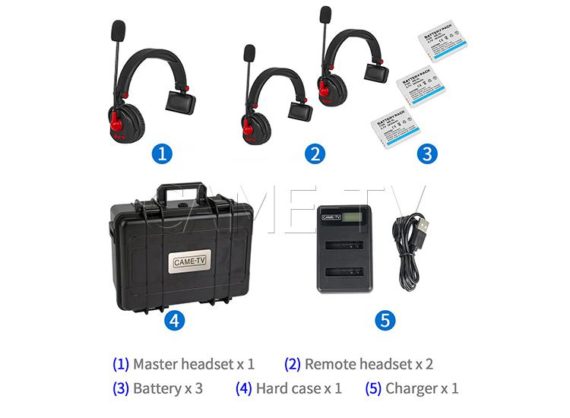 CAME-TV WAERO Duplex Digital Wireless Foldable Headset with Hardcase 3 Pack