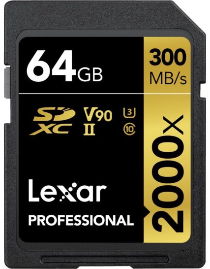 Lexar Professional 2000x 32GB SDHC UHS-II/U3 (Up to 300MB/s Read) Gold Series Memory Card