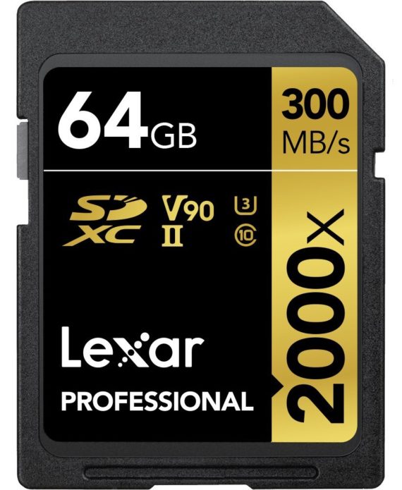 Lexar Professional 2000x 32GB SDHC UHS-II/U3 (Up to 300MB/s Read) Gold Series Memory Card
